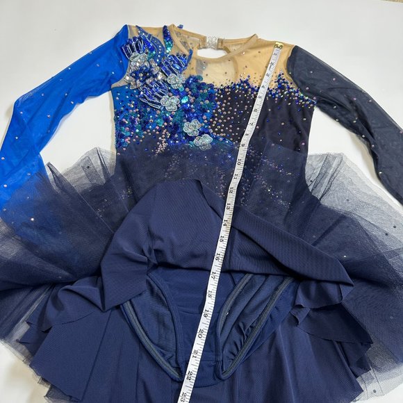 New Figure Skating Dress Size Girl 12 (7~10T) with Hair Scrunchies (125~135cm) - Picture 7 of 11